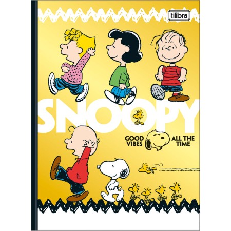 Foto ilustrativa Caderno Brochura Capa Dura Colegial Snoopy 160 Folhas