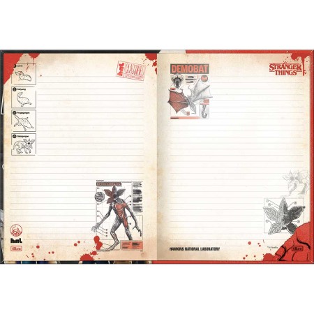 Foto ilustrativa Caderno Brochura Capa Dura Colegial Stranger Things 160 Folhas