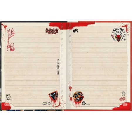 Foto ilustrativa Caderno Brochura Capa Dura Colegial Stranger Things 160 Folhas