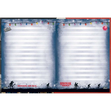Foto ilustrativa Caderno Brochura Capa Dura Colegial Stranger Things 80 Folhas