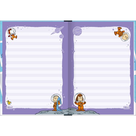 Foto ilustrativa Caderno Brochura Capa Dura Decorado 1/4 Snoopy 80 Folhas