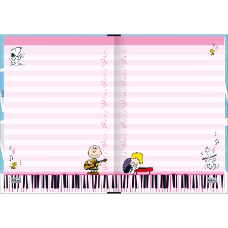 Foto ilustrativa Caderno Brochura Capa Dura Decorado 1/4 Snoopy 80 Folhas