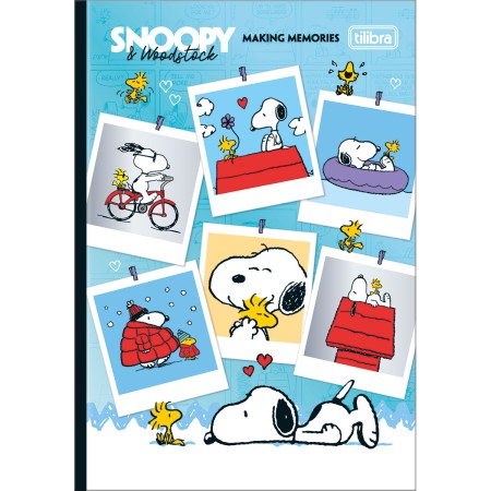 Foto ilustrativa Caderno Brochura Capa Dura Decorado 1/4 Snoopy 80 Folhas