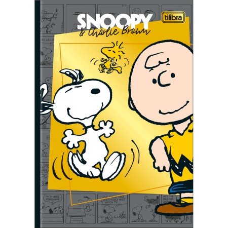 Foto ilustrativa Caderno Brochura Capa Dura Decorado 1/4 Snoopy 80 Folhas