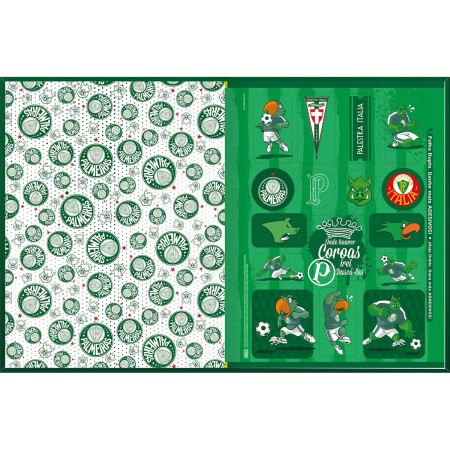 Foto ilustrativa Caderno Brochura Capa Dura Palmeiras 80 Folhas