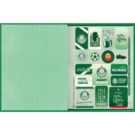 Foto ilustrativa Caderno Brochura Capa Dura Palmeiras 80 Folhas