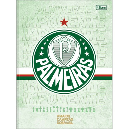 Foto ilustrativa Caderno Brochura Capa Dura Palmeiras 80 Folhas