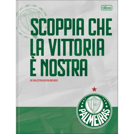 Foto ilustrativa Caderno Brochura Capa Dura Palmeiras 80 Folhas