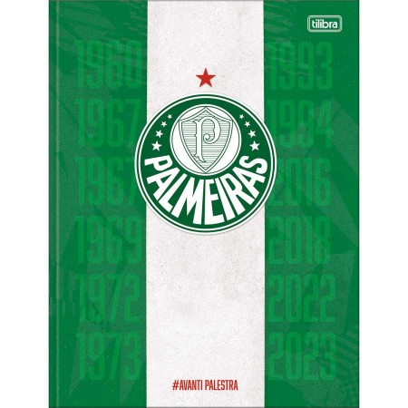 Foto ilustrativa Caderno Brochura Capa Dura Palmeiras 80 Folhas