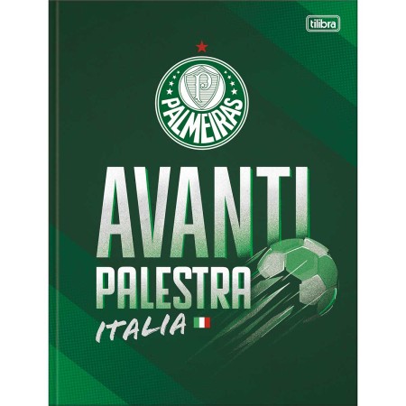 Foto ilustrativa Caderno Brochura Capa Dura Palmeiras 80 Folhas