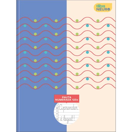 Foto ilustrativa Caderno Brochura Capa Dura Tilibra Neuro Pautas Numeradas 123X 80 Folhas