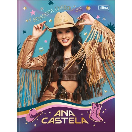 Foto ilustrativa Caderno Brochura Capa Dura Universitário Ana Castela 80 Folhas