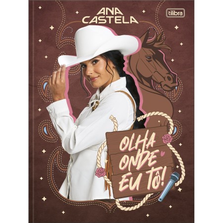 Foto ilustrativa Caderno Brochura Capa Dura Universitário Ana Castela 80 Folhas