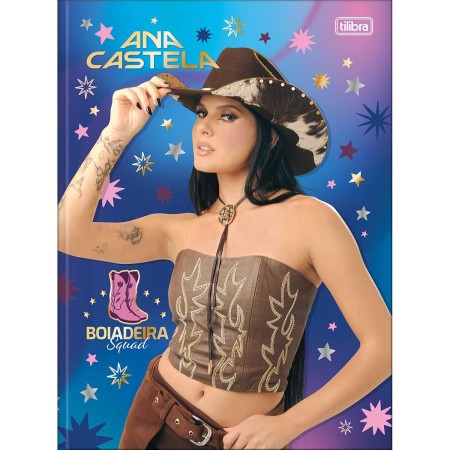 Foto ilustrativa Caderno Brochura Capa Dura Universitário Ana Castela 80 Folhas