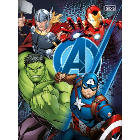 Foto ilustrativa Caderno Brochura Capa Dura Universitário Avengers 48 Folhas