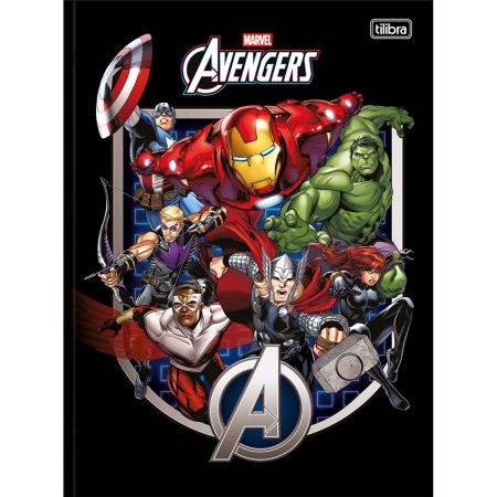 Foto ilustrativa Caderno Brochura Capa Dura Universitário Avengers 80 Folhas