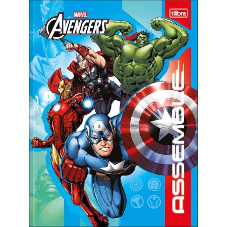 Foto ilustrativa Caderno Brochura Capa Dura Universitário Avengers 80 Folhas