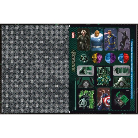 Foto ilustrativa Caderno Brochura Capa Dura Universitário Avengers Doomsday 80 Folhas