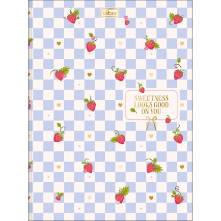 Foto ilustrativa Caderno Brochura Capa Dura Universitário Be Berry! 80 Folhas