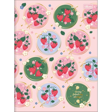 Foto ilustrativa Caderno Brochura Capa Dura Universitário Be Berry! 80 Folhas