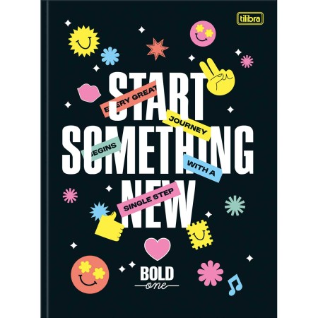 Foto ilustrativa Caderno Brochura Capa Dura Universitário Bold One Feminino 80 Folhas
