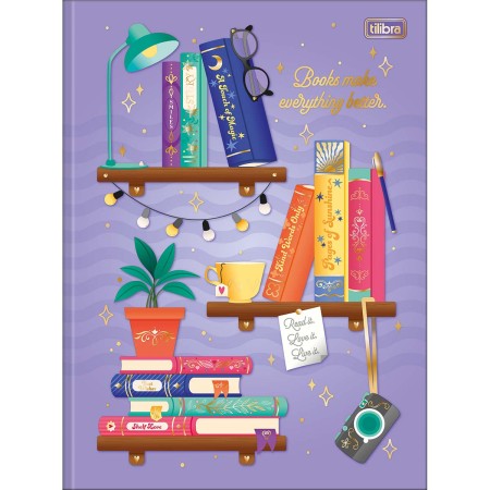 Foto ilustrativa Caderno Brochura Capa Dura Universitário Bookland 80 Folhas