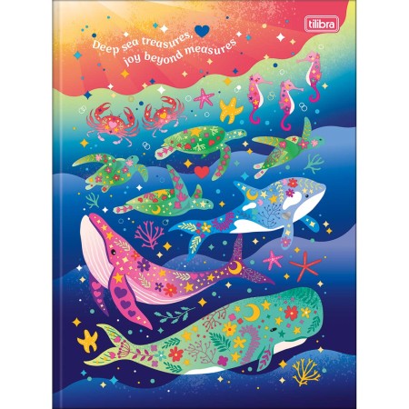 Foto ilustrativa Caderno Brochura Capa Dura Universitário Bubble 80 Folhas