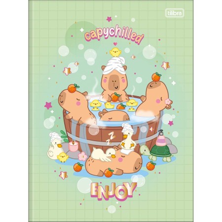 Foto ilustrativa Caderno Brochura Capa Dura Universitário Capyclub 48 Folhas