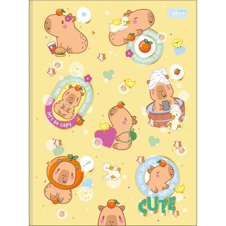 Foto ilustrativa Caderno Brochura Capa Dura Universitário Capyclub 48 Folhas