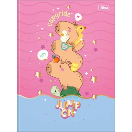 Foto ilustrativa Caderno Brochura Capa Dura Universitário Capyclub 48 Folhas