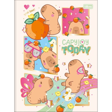 Foto ilustrativa Caderno Brochura Capa Dura Universitário Capyclub 48 Folhas