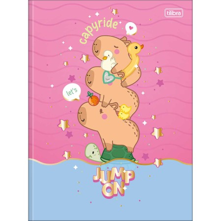 Foto ilustrativa Caderno Brochura Capa Dura Universitário Capyclub 80 Folhas