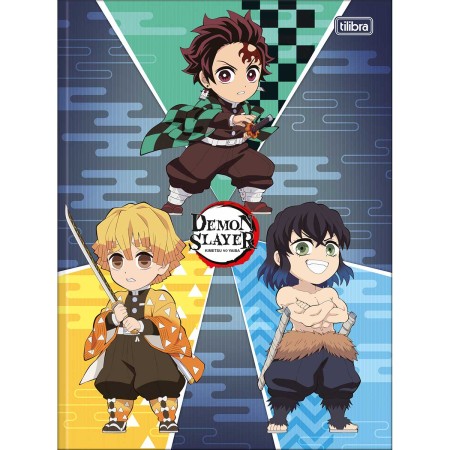 Foto ilustrativa Caderno Brochura Capa Dura Universitário Demon Slayer 80 Folhas