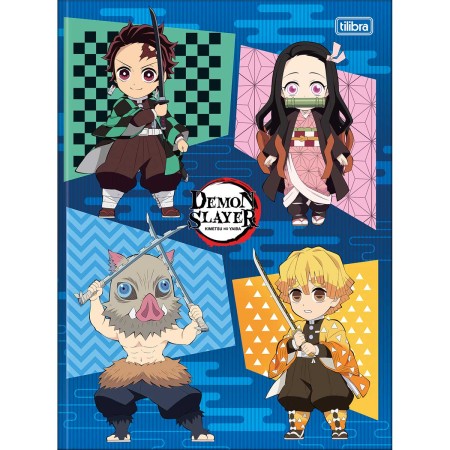 Foto ilustrativa Caderno Brochura Capa Dura Universitário Demon Slayer 80 Folhas