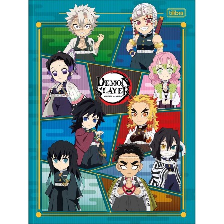 Foto ilustrativa Caderno Brochura Capa Dura Universitário Demon Slayer 80 Folhas