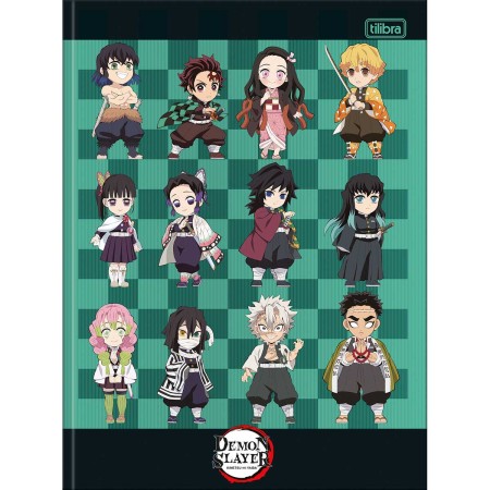 Foto ilustrativa Caderno Brochura Capa Dura Universitário Demon Slayer 80 Folhas