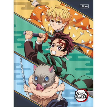 Foto ilustrativa Caderno Brochura Capa Dura Universitário Demon Slayer 80 Folhas