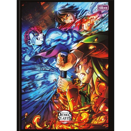 Foto ilustrativa Caderno Brochura Capa Dura Universitário Demon Slayer 80 Folhas