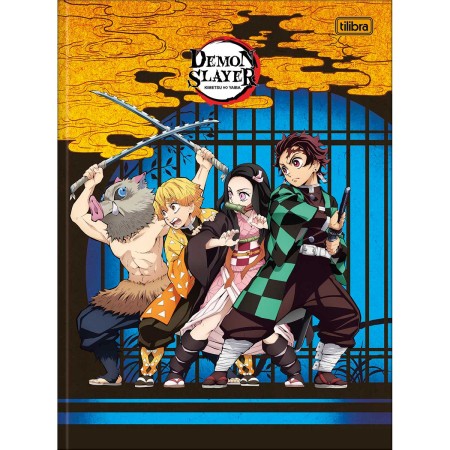 Foto ilustrativa Caderno Brochura Capa Dura Universitário Demon Slayer 80 Folhas