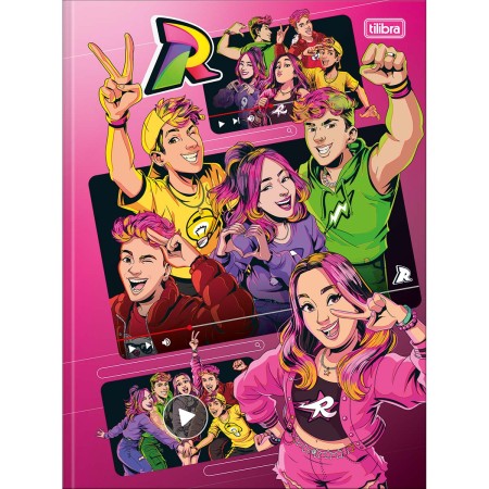 Foto ilustrativa Caderno Brochura Capa Dura Universitário Dos Rosa 80 Folhas