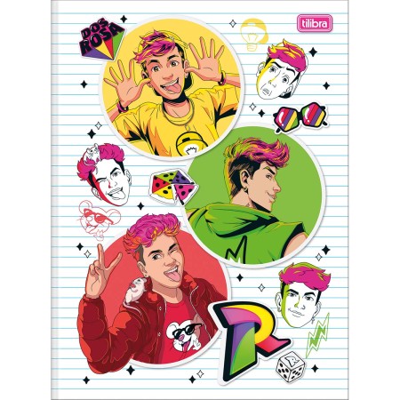 Foto ilustrativa Caderno Brochura Capa Dura Universitário Dos Rosa 80 Folhas