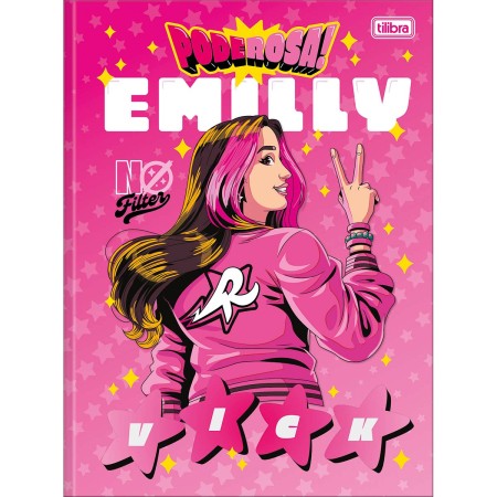 Foto ilustrativa Caderno Brochura Capa Dura Universitário Emilly Vick 80 Folhas