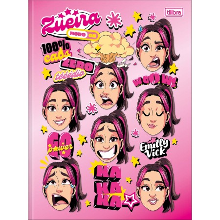 Foto ilustrativa Caderno Brochura Capa Dura Universitário Emilly Vick 80 Folhas