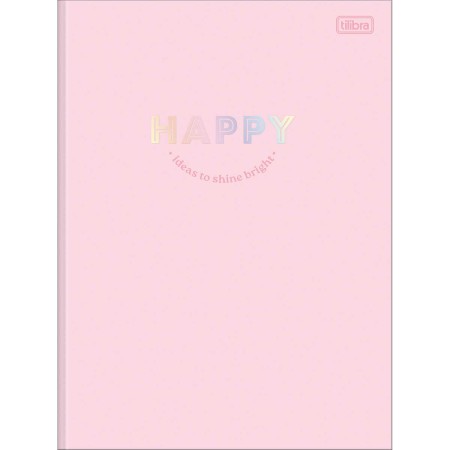 Foto ilustrativa Caderno Brochura Capa Dura Universitário Happy 48 Folhas