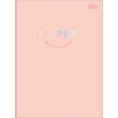Foto ilustrativa Caderno Brochura Capa Dura Universitário Happy 48 Folhas