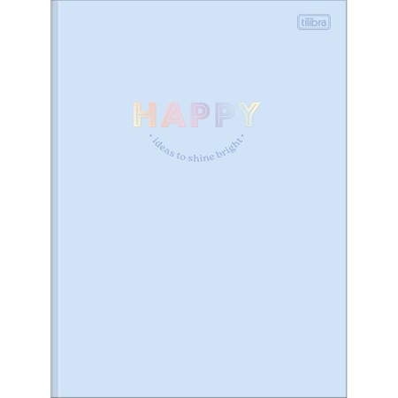 Foto ilustrativa Caderno Brochura Capa Dura Universitário Happy 48 Folhas