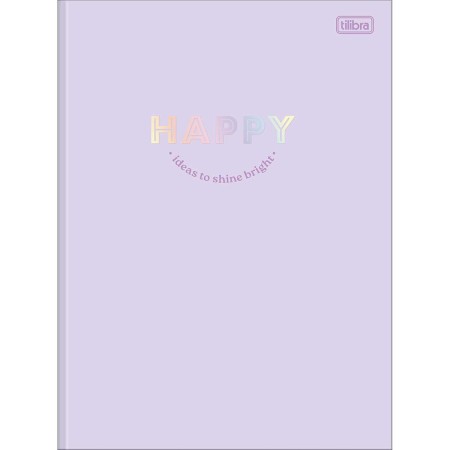 Foto ilustrativa Caderno Brochura Capa Dura Universitário Happy 80 Folhas