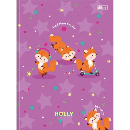 Foto ilustrativa Caderno Brochura Capa Dura Universitário Holly 80 Folhas