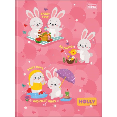 Foto ilustrativa Caderno Brochura Capa Dura Universitário Holly 80 Folhas