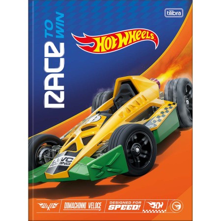 Foto ilustrativa Caderno Brochura Capa Dura Universitário Hot Wheels 80 Folhas